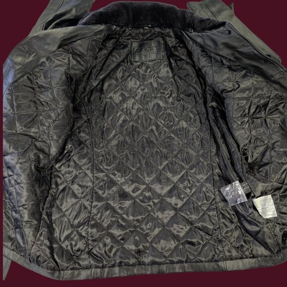 Cherokee Genuine Leather Jacket | Black Belted 90s Y2K - Picture 4 of 5